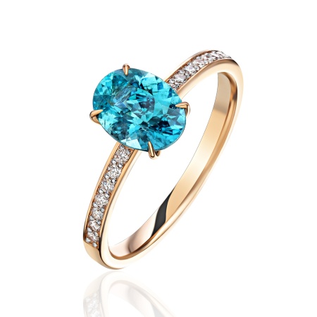 Кольцо из золота с апатитом и бриллиантами