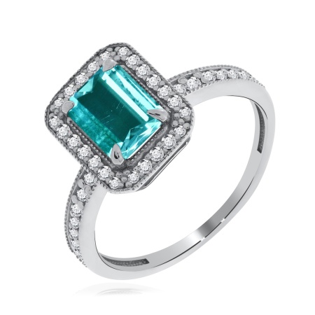 Купить кольцо из серебра с ситаллом и фианитами в интернет-магазине KRASNOE