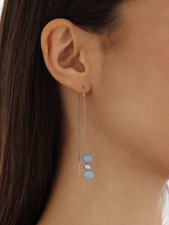 2340900720-1 Серьги (Ag 925) 2340900720-1 от KRASNOE, металл Серебро, вставка Ангелит