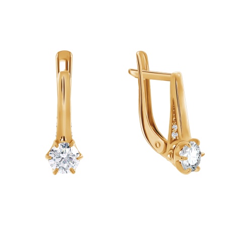 Серьги из серебра с кристалл ювелирныйами, кристалл ювелирныйами и фианитами 2320290245 от KRASNOE, металл Серебро, вставка Кристалл ювелирный