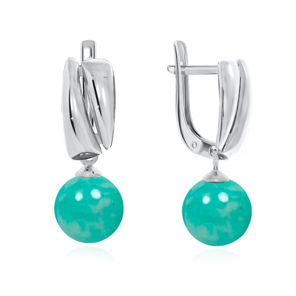 Серьги из серебра с амазонитами