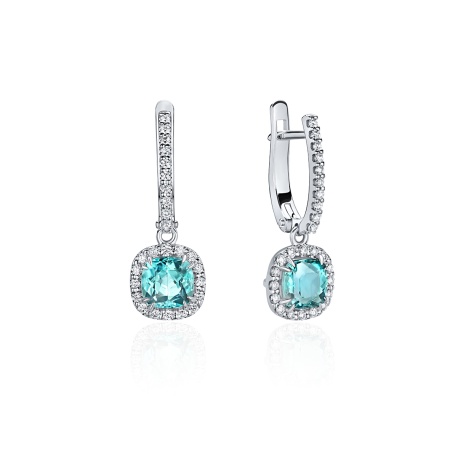 Серьги из золота с турмалинами и бриллиантами blue&white