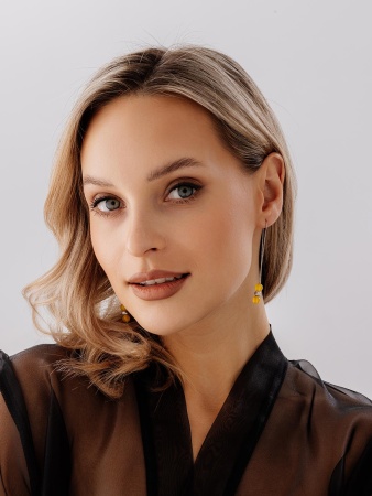 Серьги из серебра с агатами 2340390714-1-50 от KRASNOE, металл Серебро, вставка Агат