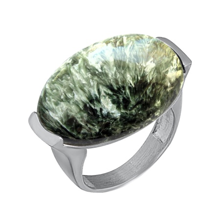 Купить кольцо из серебра с серафинитом в интернет-магазине KRASNOE Купить кольцо из серебра с серафинитом в интернет-магазине KRASNOE