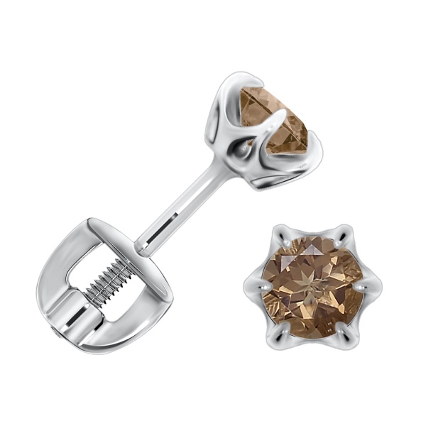 Пусеты из серебра с топазами со скидкой