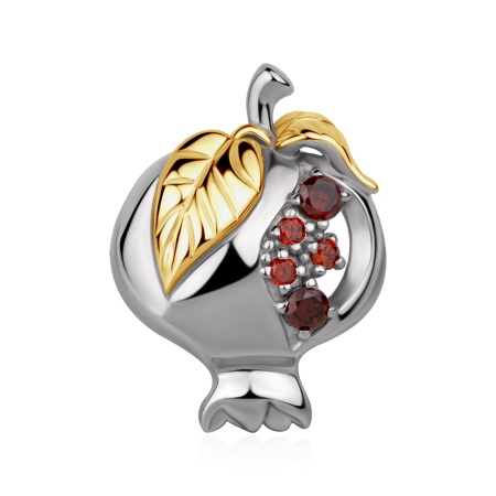 Брошь из серебра с фианитами