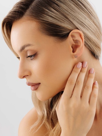 Пусеты из серебра без вставок 2340402139 от KRASNOE, металл Серебро, вставка Без вставок