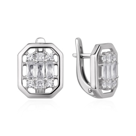 Серьги из серебра с фианитами в ювелирном интернет-магазине