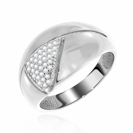 Кольцо из серебра с фианитами со скидкой