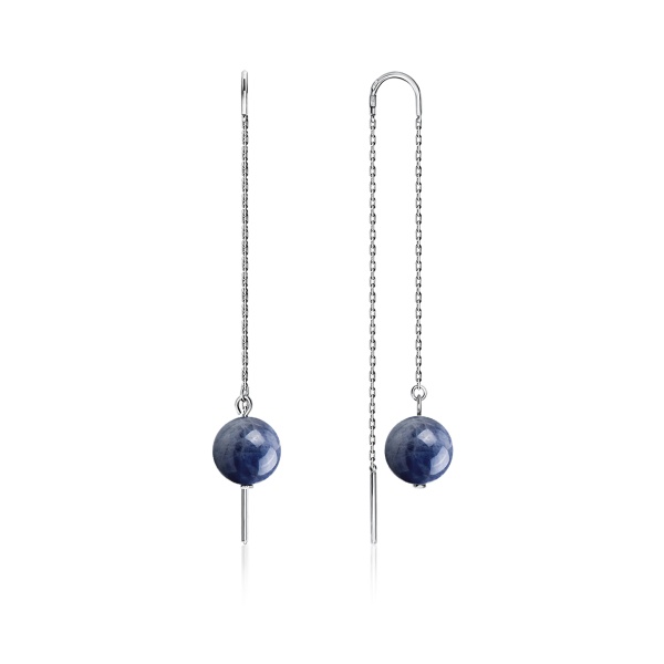 Серьги из серебра с танзанитами