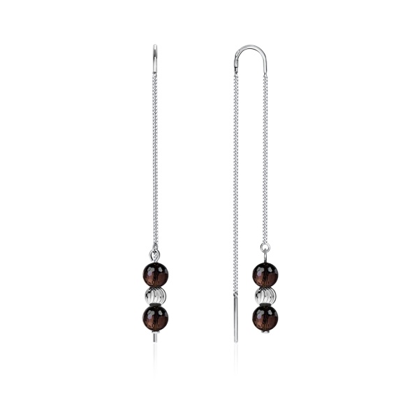 Серьги из серебра с топазами