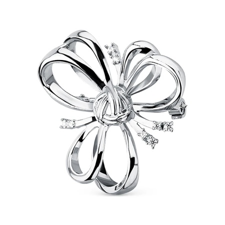 Брошь из серебра с фианитами