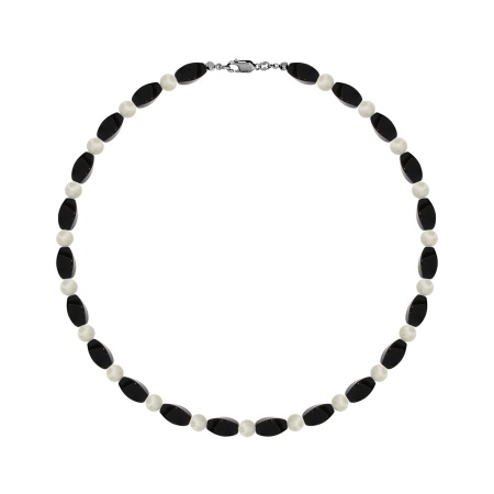 Бусы из серебра с жемчугом и агатами 8340396154-40