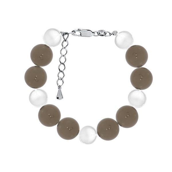 Купить браслет из серебра с хрусталём и агатами