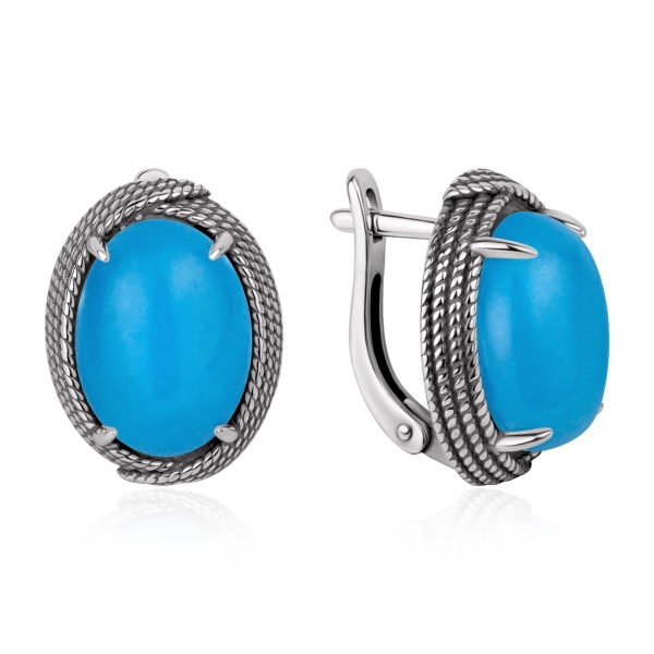Серьги из серебра с бирюзой