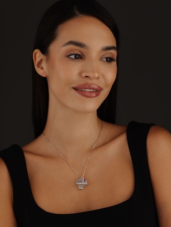 Купить подвеска из серебра с кристалл ювелирныйами и фианитами