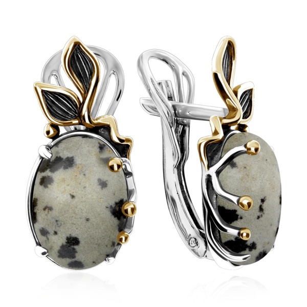 Серьги из серебра с яшмой
