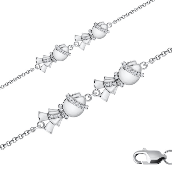 Купить браслет из серебра с фианитами