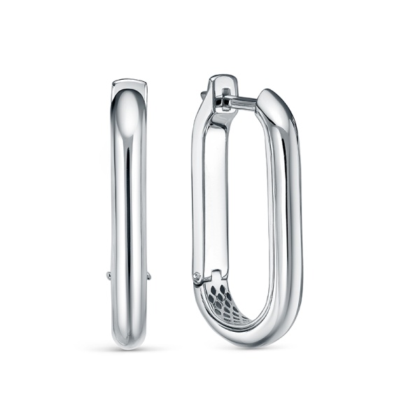 Серьги из серебра без вставок дс2201652р от KRASNOE, металл Серебро, вставка Без вставок