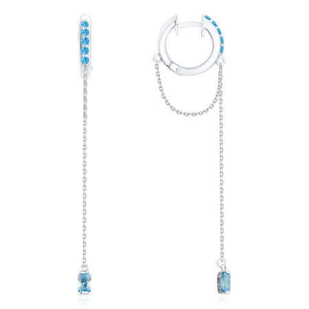 Серьги из серебра с фианитами