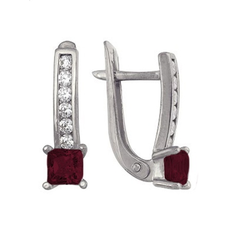 Серьги из серебра с корундом 3987012564л-10 от KRASNOE, металл Серебро, вставка Корунд Натур.
