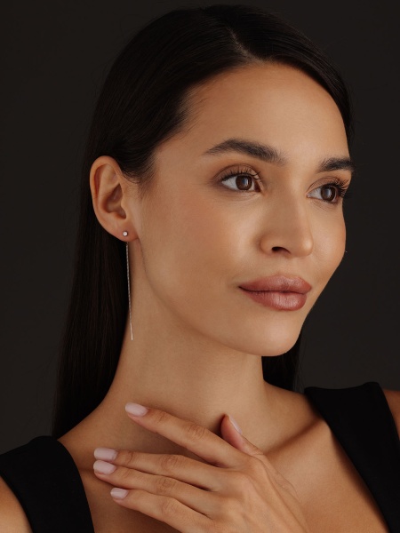 Серьги из серебра с фианитами в ювелирном интернет-магазине