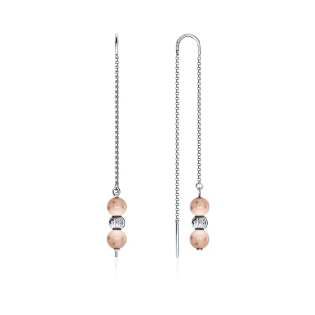 Серьги из серебра с жемчугом 2340240714-46 от KRASNOE, металл Серебро, вставка Жемчуг Имитация