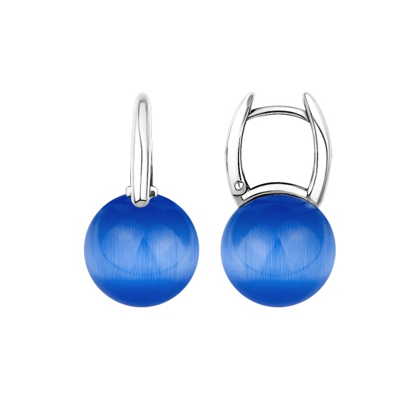 Серьги из серебра с кошачий глазами