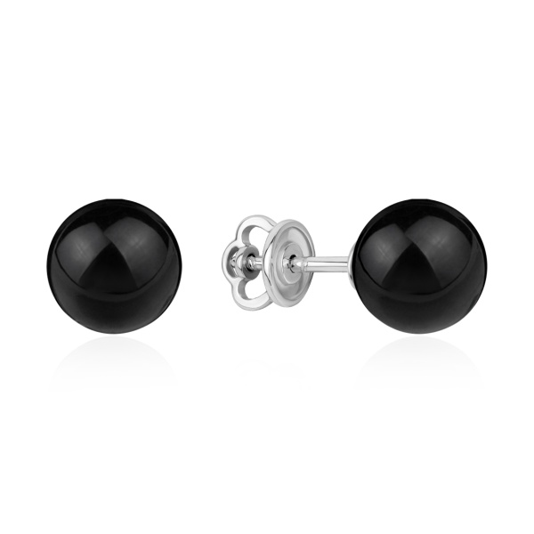 Пусеты из серебра с агатами в ювелирном интернет-магазине