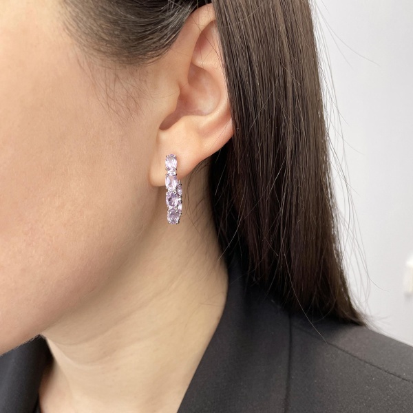 Серьги из серебра с аметист