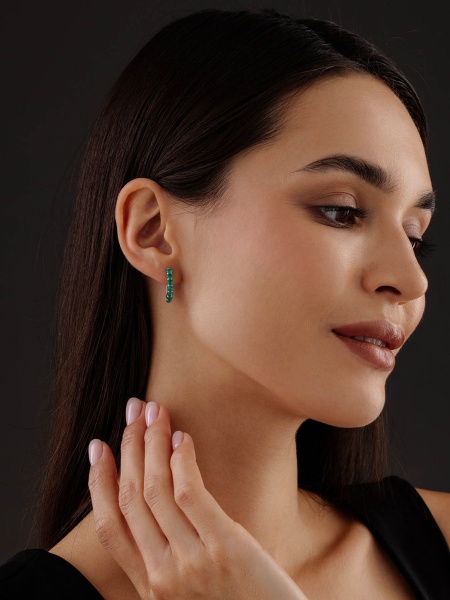 Серьги из серебра с агатами со скидкой