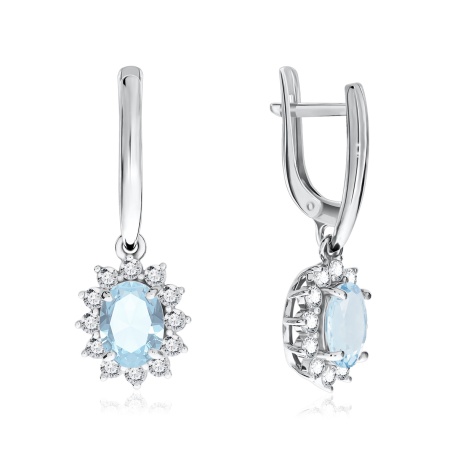 Серьги из серебра с топазом 2340700216л от KRASNOE, металл Серебро, вставка Топаз Sky
