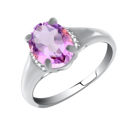 Купить кольцо из серебра с кварцем и фианитами в интернет-магазине KRASNOE