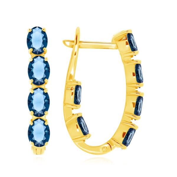 Серьги из серебра с топазом 2318071182-76 от KRASNOE, металл Серебро, вставка Топаз London