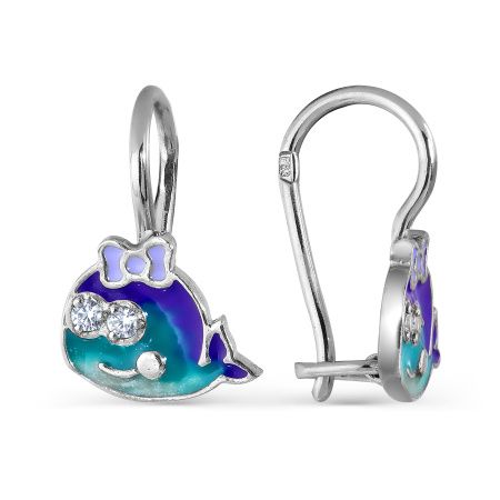 Серьги из серебра с фианитами 3647014097-2 от KRASNOE, металл Серебро, вставка Фианит