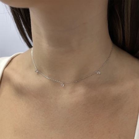 Колье из серебра с фианитами 8340203071-38