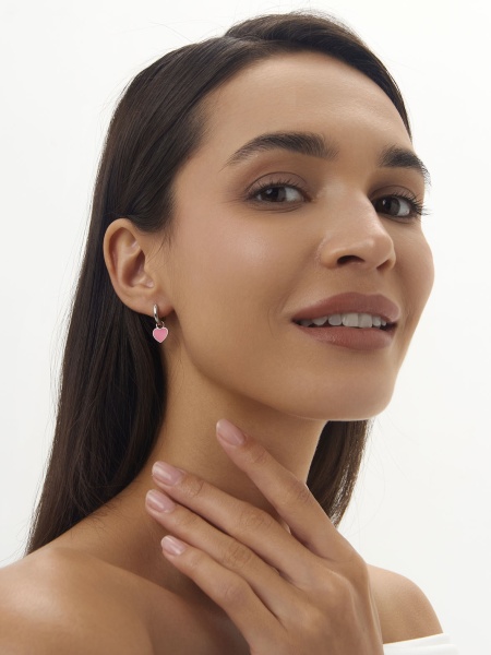 Серьги из серебра с эмалью со скидкой