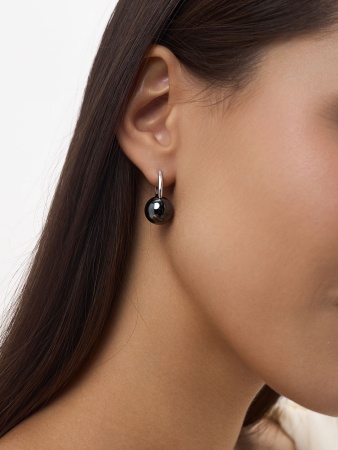 Серьги из серебра с гематитами 2340334318 от KRASNOE, металл Серебро, вставка Гематит