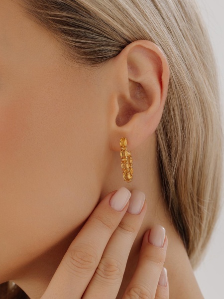 Серьги из серебра с цитринами в ювелирном интернет-магазине