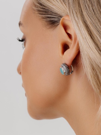 Серьги из серебра с амазонитами