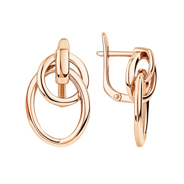 Серьги из серебра без вставок 2320405309 от KRASNOE, металл Серебро, вставка Без вставок