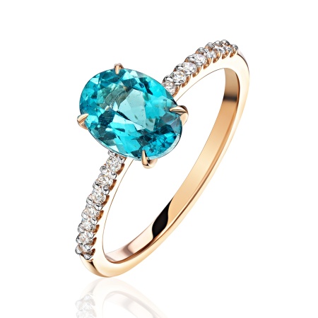 Кольцо из золота с апатитом и бриллиантами