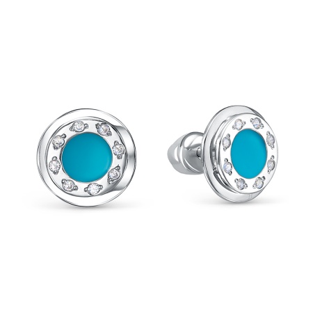 Серьги из серебра с0505141 от KRASNOE, металл Серебро, вставка Эмаль Серьги из серебра с0505141 от KRASNOE, металл Серебро, вставка Эмаль