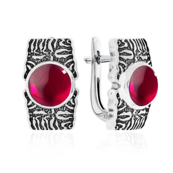 Серьги из серебра с агатами 2310392391-37 от KRASNOE, металл Серебро, вставка Агат