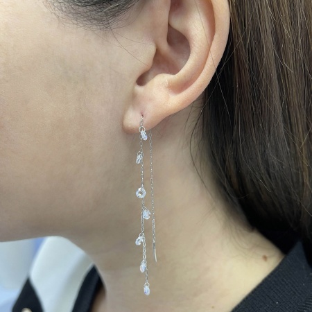 Серьги из серебра с фианитами 2340202240-3 от KRASNOE, металл Серебро, вставка Фианит