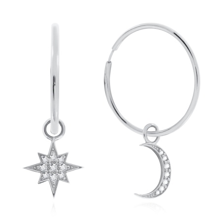 Серьги из серебра с фианитами