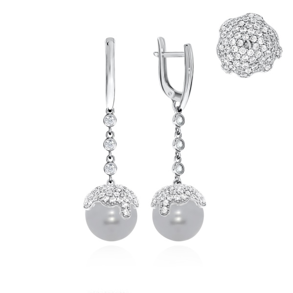 Серьги из серебра с жемчугом со скидкой