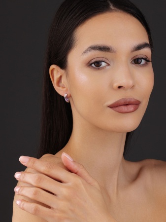 Серьги из серебра с аметистами