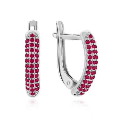 Серьги из серебра с корундом 2340220167-30 от KRASNOE, металл Серебро, вставка Корунд
