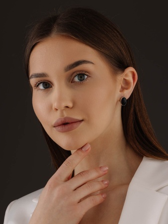 Серьги из серебра с агатами